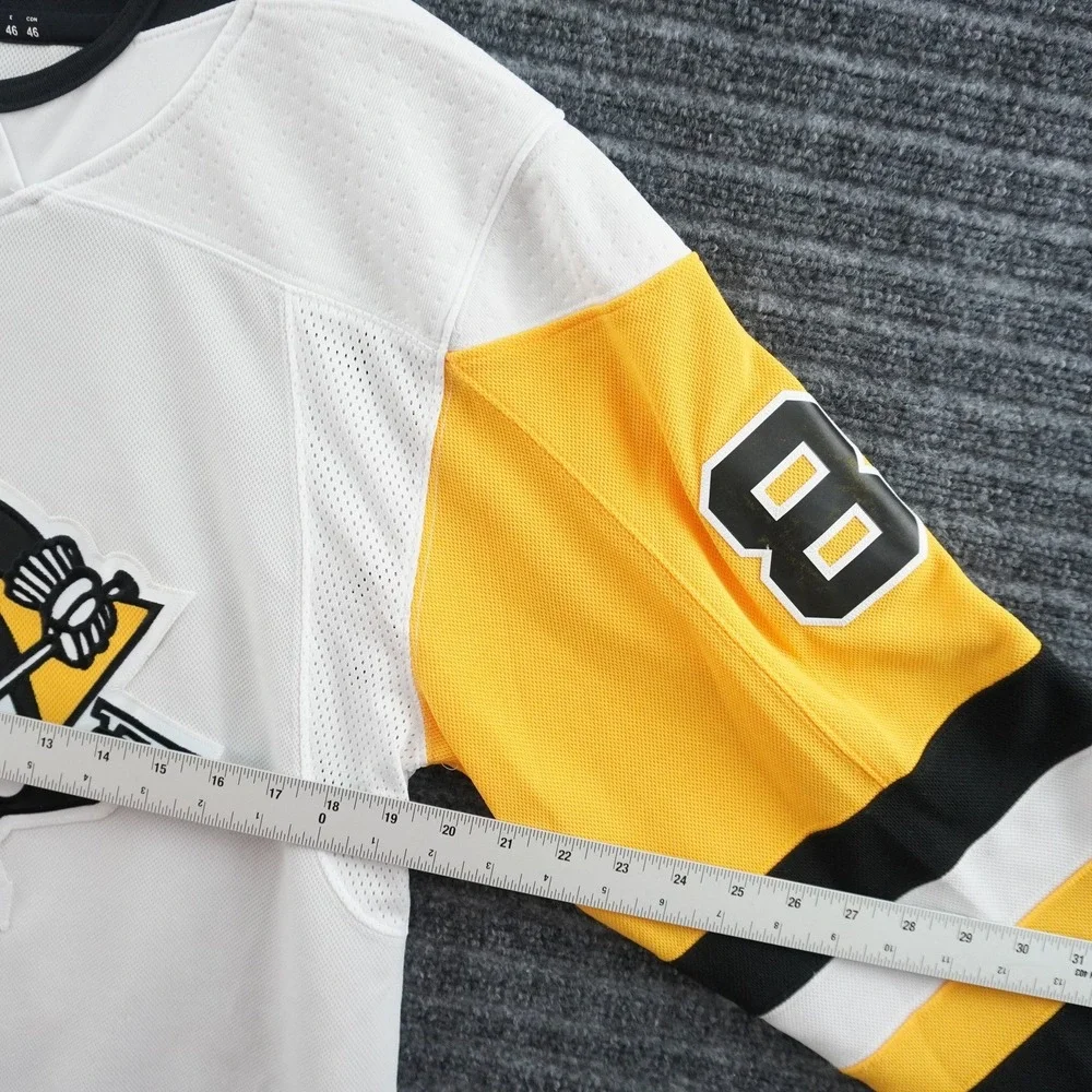 Adidas Hockey Jersey 46 White Phil Kessel Pittsburgh Penguins NHL Fight Strap